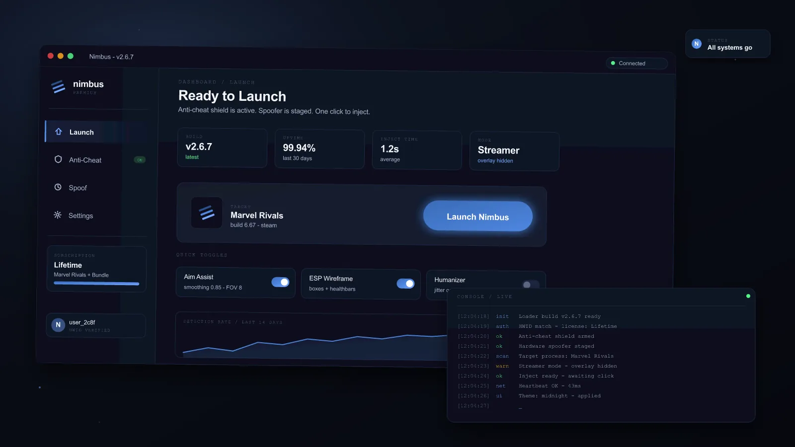 Nimbus dashboard preview